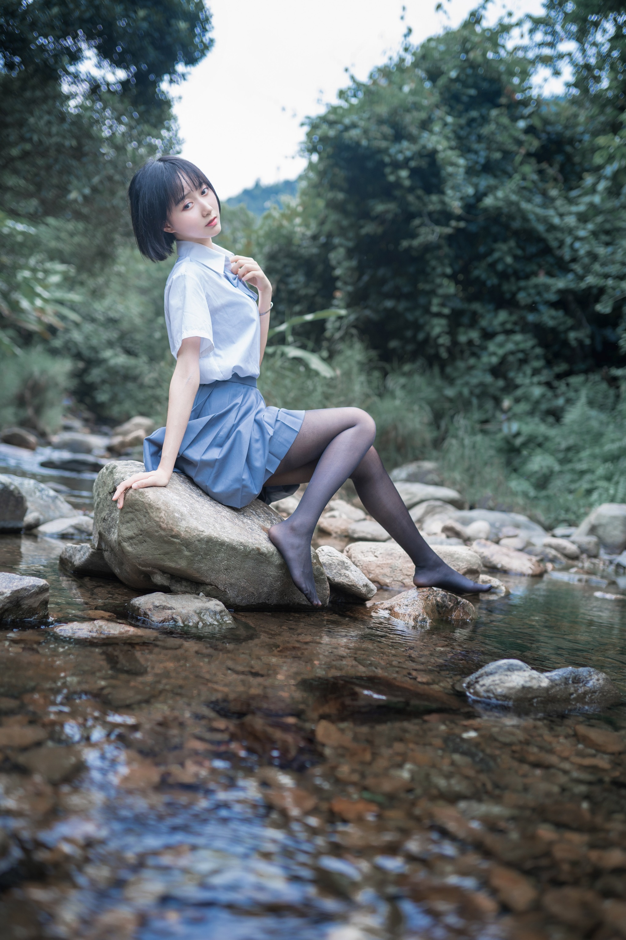 图片[1]-木棉棉 – NO.037 木绵绵OwO 溪边JK制服死库水[52P]-XikXak